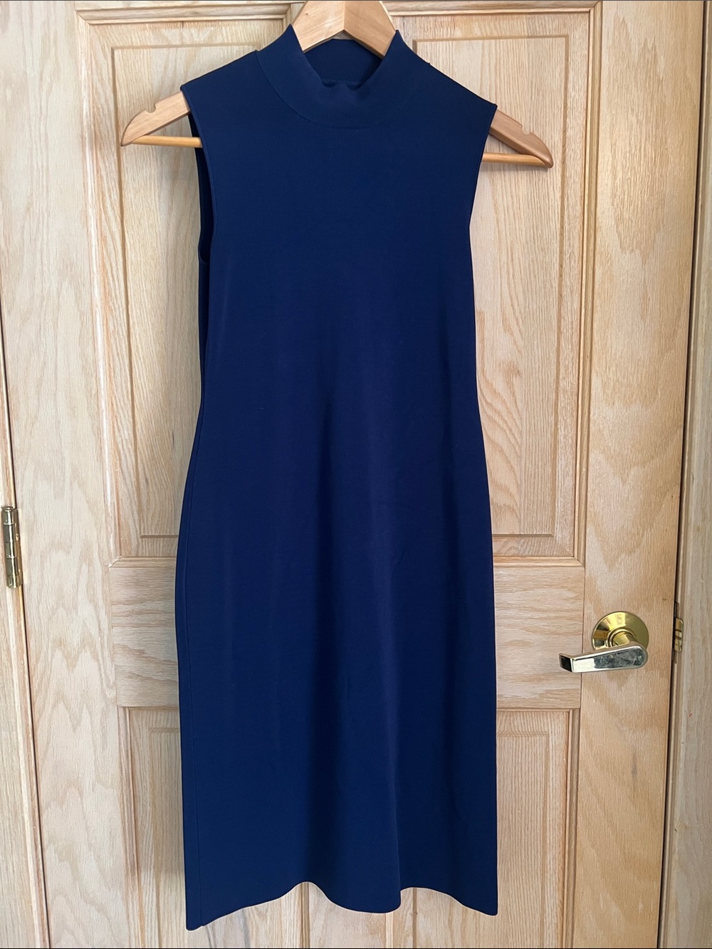 Polo by Ralph Lauren Sleeveless Navy Mock-Neck Midi Dress